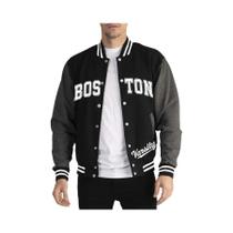 Jaqueta De Beisebol Masculina Oversized Boston Varsity Estampada 2 Cores Confortável Para Outono Jaqueta De Beisebol Masculina Oversized Boston Varsity Estampada 2 Cores Confortável Para Outono