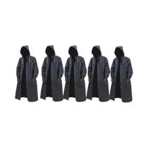 Jaqueta De Chuva Longa Com Capuz Impermeável plus Size Unissex, Poncho De Chuva Preto Portátil Para