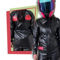 Jaqueta De Chuva Moto Brascamp PVC Impermeável Avulsa Motoboy Motoqueiro Resistente Ajustável Com Zíper Prática Confortável Trabalho E Viagem