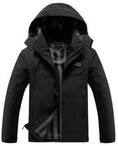 Jaqueta de chuva OTU leve impermeável com capuz para homens preta L Jaqueta de chuva OTU leve impermeável com capuz para homens preta L