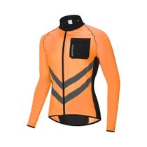 Jaqueta De Ciclismo Refletiva À Prova De Vento Azul Marinho WOSAWE MTB Jersey Impermeável Para
