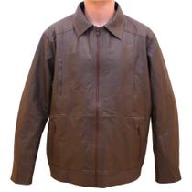 Jaqueta de Couro Bolso Duplo SV7515 - Marrom Jaqueta de Couro Bolso Duplo SV7515 - Marrom