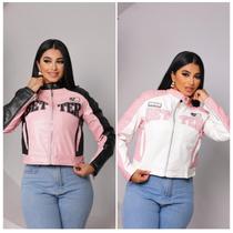 jaqueta de couro college feminina better blusa de frio motoqueiro