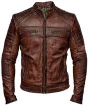 Jaqueta De Couro Legítimo Cafe Racer Sb Harry Silver