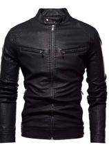 Jaqueta de couro Masculina Aveludada Preta -G Jaqueta de couro Masculina Aveludada Preta -G