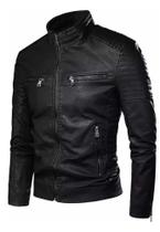 Jaqueta de couro Masculina Slim Fit