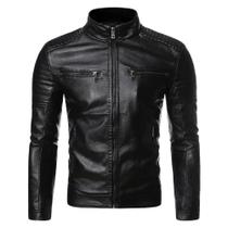 Jaqueta De Couro Masculina Slim fit Moto Impermeavel Jaqueta De Couro Masculina Slim fit Moto Impermeavel