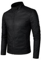 Jaqueta de couro masculina slim