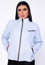 Jaqueta de Couro Mathê Azul Jaqueta de Couro Mathê Azul