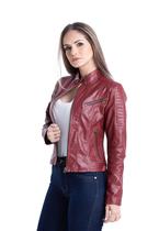 Jaqueta de Couro Mathê Vermelha
