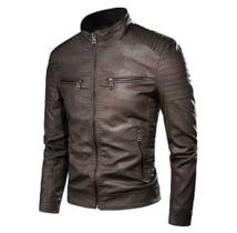 Jaqueta de couro moda masculina - Fox 8