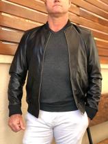 Jaqueta de Couro Pelica Johnny Jimp Preto