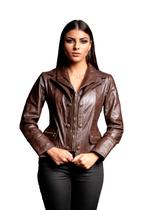 Jaqueta de Couro UB Marrom Café Jaqueta de Couro UB Marrom Café