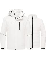 Jaqueta de esqui wantdo masculina, removível, quente, capa de chuva de neve, Ivory XL