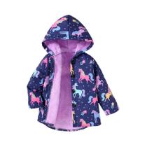 Jaqueta De Fleece Com Capuz Colorida Para Meninas, Impressão Colorida, Quente E À Prova De Frio, Jaqueta De Fleece Com Capuz Colorida Para Meninas, Impressão Colorida, Quente E À Prova De Frio,