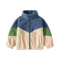 Jaqueta De Fleece Polar Para Meninos, Moletom Casual Infantil Com Combinação De Cores