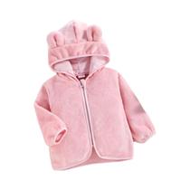 Jaqueta De Fleece Rosa Com Capuz Para Meninas, Casaco Macio De Plush Para Outono E Inverno Com Jaqueta De Fleece Rosa Com Capuz Para Meninas, Casaco Macio De Plush Para Outono E Inverno Com