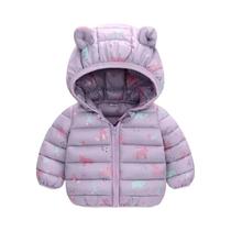 Jaqueta De Inverno Com Capuz De Urso Cartoon Para Meninas E Meninos, Casaco Quente Com Zíper, Roupa