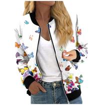 Jaqueta de inverno COTECRAM Bomber Blusão feminina floral multicolorida