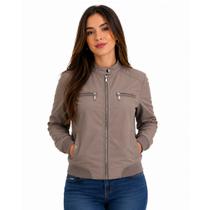 Jaqueta De Inverno Feminina Corta Vento Com Zíper E Bolsos Jaqueta De Inverno Feminina Corta Vento Com Zíper E Bolsos
