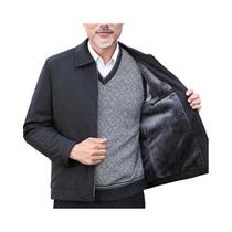Jaqueta De Inverno Masculina Em Fleece Quente, Cor Sólida, Casual Para Escritório, Casaco De Luxo