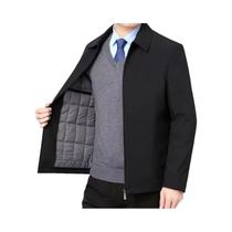 Jaqueta De Inverno Masculina Em Fleece Quente, Cor Sólida, Casual Para Escritório, Casaco De Luxo