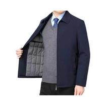Jaqueta De Inverno Masculina Em Fleece Quente, Cor Sólida, Casual Para Escritório, Casaco De Luxo