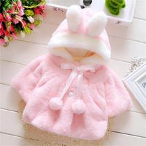 Jaqueta De Inverno Para Menina Com Capuz E Orelhas De Coelho, Suéter Quente De Lã, Roupas Jaqueta De Inverno Para Menina Com Capuz E Orelhas De Coelho, Suéter Quente De Lã, Roupas