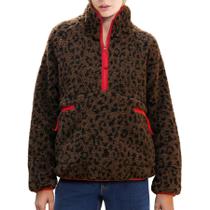 Jaqueta de lã Ainangua Fuzzy Half Zip, agasalho Sherpa feminino Jaqueta de lã Ainangua Fuzzy Half Zip, agasalho Sherpa feminino