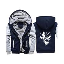 Jaqueta De Lã Masculina Com Capuz E Zíper, Estilo Anime Bleach, Grossa E Quente, Manga Comprida,