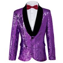 Jaqueta de lantejoulas, blazer brilhante, glitter, smoking de festa para homens