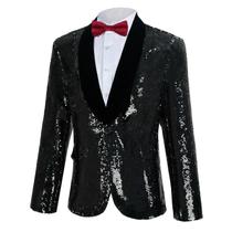 Jaqueta de lantejoulas, blazer brilhante, glitter, smoking de festa para homens