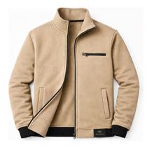 Jaqueta de Moletom Blusa de Frio Gola Alta Casaco de Ziper Masculino