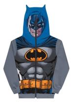 Jaqueta de moletom com touca infantil personagem Batman Jaqueta de moletom com touca infantil personagem Batman