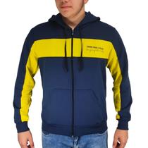 Jaqueta De Moletom Com Ziper Adulto Azul e Amarelo Yellowl M Jaqueta De Moletom Com Ziper Adulto Azul e Amarelo Yellowl M