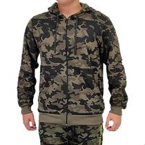 Jaqueta De Moletom Com Ziper Adulto Camuflada Verde Yellowl M