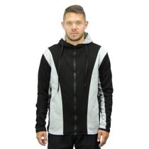 Jaqueta de Moletom Estilosa Relaxado Com Ziper e Capuz Forrado Masculina
