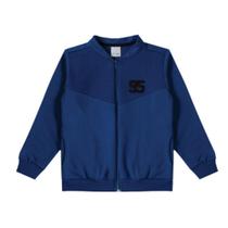 Jaqueta de Moletom Masculina Bomber Fechamento com Ziper Cor Azul - Malwee Kids