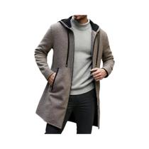 Jaqueta De Moletom Masculina Com Capuz E Zíper, Manga Longa, Quente, Casual Para Outono E Inverno,