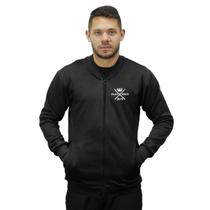 Jaqueta de Moletom Relaxado Com Ziper Sem Capuz Masculina