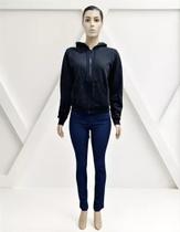 Jaqueta De Moleton Flanelada Feminina Com Zíper E Capuz Jaqueta De Moleton Flanelada Feminina Com Zíper E Capuz