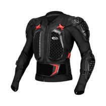 Jaqueta De Motocicleta Masculina Preta E Vermelha Para Verão Com Armadura Corporal Proteção Para