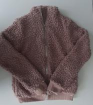 Jaqueta de pelinho de carneiro rose Jaqueta de pelinho de carneiro rose