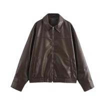 Jaqueta De Piloto Feminina De material sintético De Comprimento Médio a Longo, Produto Novo De Outono