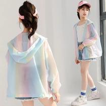 Jaqueta De Proteção Solar Arco-Íris Para Meninas Estilo Princesa Para Atividades Ao Ar Livre 3-12