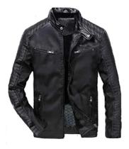 Jaqueta de PU masculina moderna resistente água vento P
