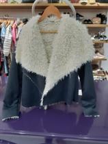 jaqueta de suede e de pelo por dentro talita kume