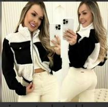 Jaqueta de teddy com suedi Jaqueta de teddy com suedi