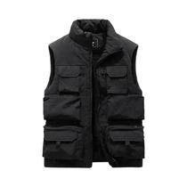Jaqueta De Trabalho Masculina Slim Fit Em Fleece Sem Mangas, Corta-Vento De Inverno Com Muitos Jaqueta De Trabalho Masculina Slim Fit Em Fleece Sem Mangas, Corta-Vento De Inverno Com Muitos
