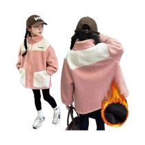 Jaqueta De Veludo Quente Para Meninas, Casaco De Lã De Cordeiro Para Outono E Inverno, Moda Infantil